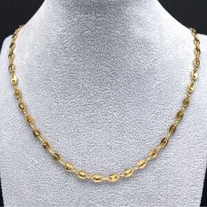 18K Gold Plated 24” Coffee Bean Pig Nose Chain Necklace
